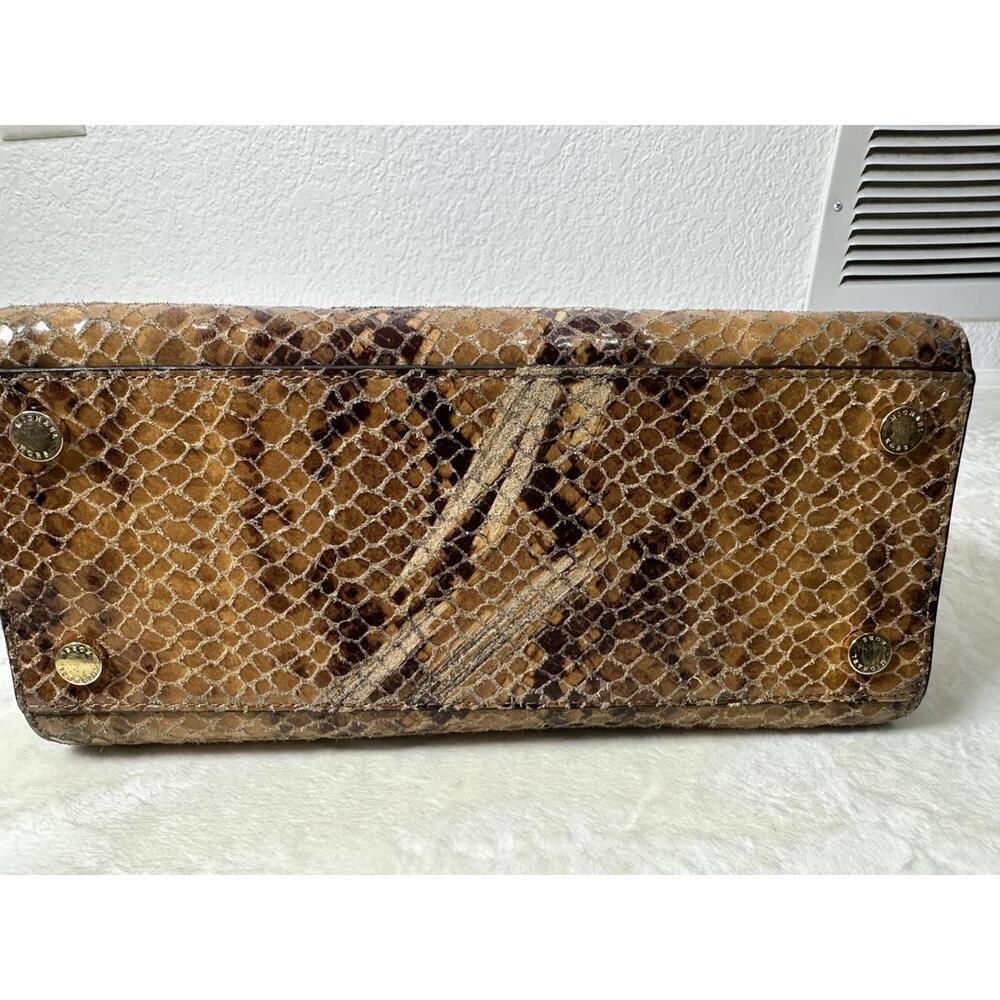 Michael Kors Snakeskin Embossed Tote Shoulder Bag Luxe Neutral Python Print READ - Picture 6 of 9